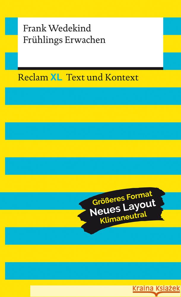 Frühlings Erwachen. Textausgabe mit Kommentar und Materialien Wedekind, Frank 9783150161111 Reclam, Ditzingen