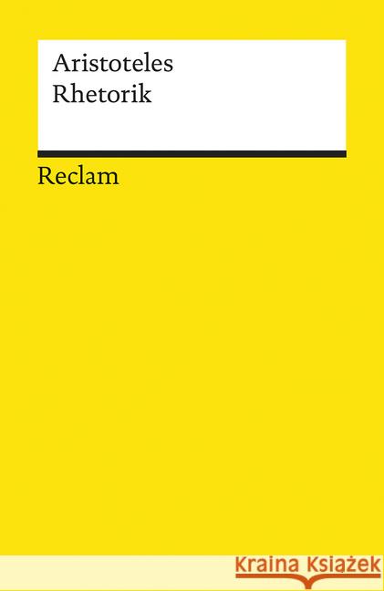 Rhetorik Aristoteles 9783150191750