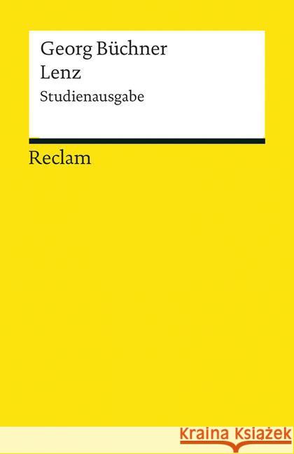 Lenz, Studienausgabe Büchner, Georg 9783150191767