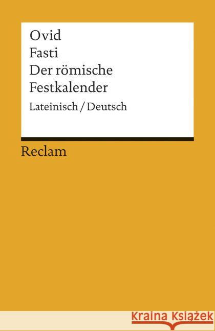 Fasti / Der römische Festkalender Ovid 9783150192726 Reclam, Ditzingen