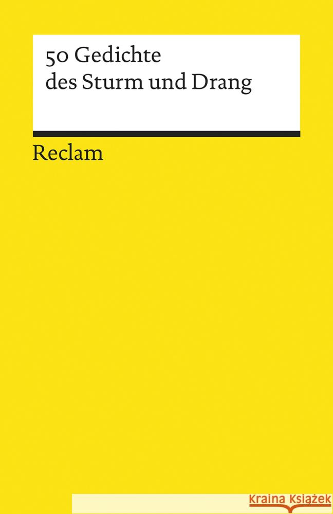 50 Gedichte des Sturm und Drang  9783150196632 Reclam, Ditzingen
