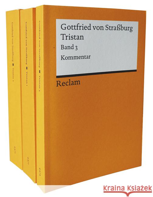 Tristan, 3 Bde. : Mittelhochdeutsch-Neuhochdeutsch Gottfried von Straßburg 9783150300572 Reclam, Ditzingen