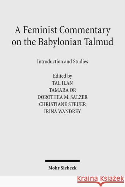 A Feminist Commentary on the Babylonian Talmud: Introduction and Studies Ilan, Tal 9783161495229 Mohr Siebeck