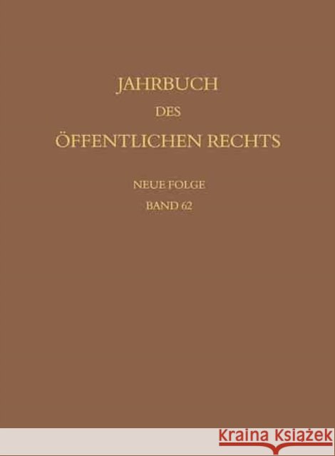 Jahrbuch Des Offentlichen Rechts Der Gegenwart. Neue Folge Haberle, Peter 9783161531460