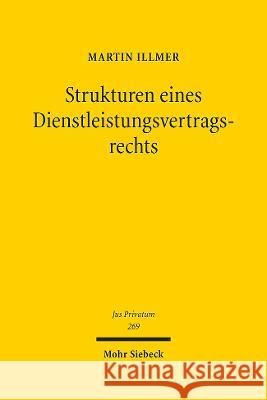 Strukturen Eines Dienstleistungsvertragsrechts Martin Illmer 9783161613784