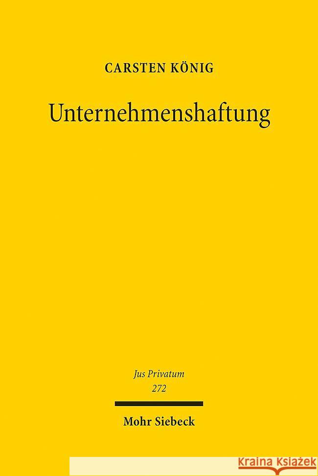 Unternehmenshaftung König, Carsten 9783161618628