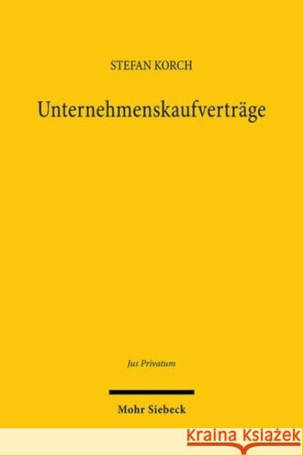 Unternehmenskaufvertrage Stefan Korch 9783161625848