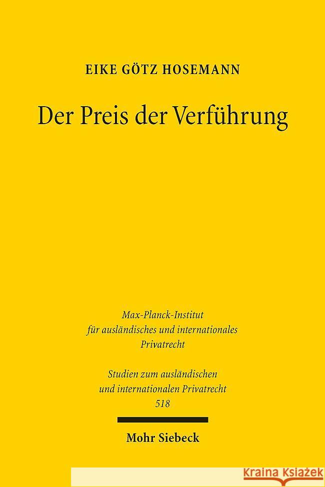 Der Preis der Verführung Hosemann, Eike Götz 9783161626500 Mohr Siebeck