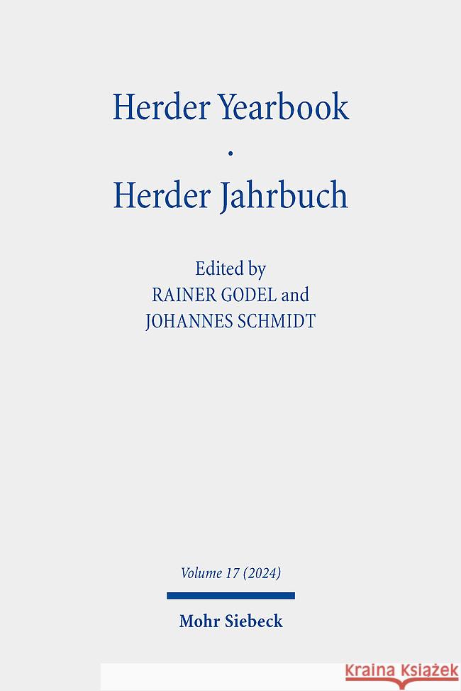 Herder Yearbook / Herder Jahrbuch: Volume 17 (2024) Johannes Schmidt Rainer Godel 9783161641527