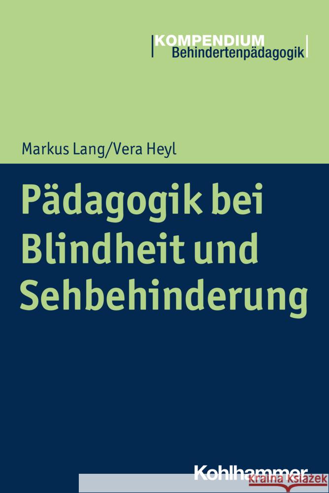 Padagogik Bei Blindheit Und Sehbehinderung Lang, Markus 9783170268920 Kohlhammer