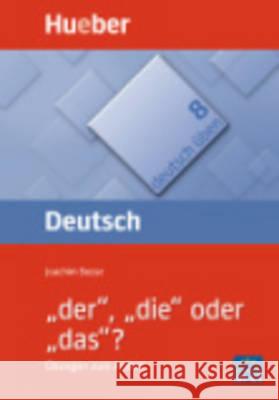 Deutsch uben: Band 8: Der, die oder das? - Ubungen zum Artikel Anne Jacobs 9783190074563 Max Hueber Verlag