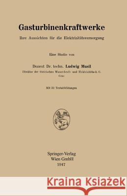 Gasturbinenkraftwerke: Ihre Aussichten Für Die Elektrizitätsversorgung Musil, Ludwig 9783211800331