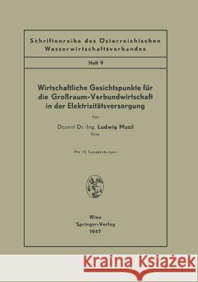 Wirtschaftliche Gesichtspunkte Für Die Großraum-Verbundwirtschaft in Der Elektrizitätsversorgung: Heft 9 Musil, Ludwig 9783211800416