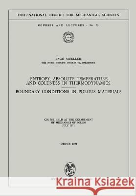 Entropy, Absolute Temperature and Coldness in Thermodynamics: Boundary Conditions in Porous Materials Mueller, Ingo 9783211811269