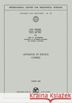 Advances in Source Coding Toby Berger Lee D. Davisson 9783211813027 Springer