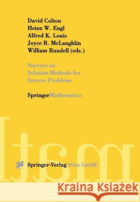 Surveys on Solution Methods for Inverse Problems  9783211834701 Springer Verlag GmbH