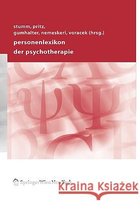 Personenlexikon der Psychotherapie Gerhard Stumm Alfred Pritz Paul Gumhalter 9783211838181