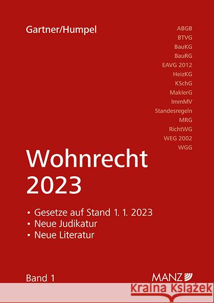Wohnrecht 2023 Gartner, Herbert, Humpel, Nikolaus 9783214251017 Manz'sche Verlags- u. Universitätsbuchhandlun