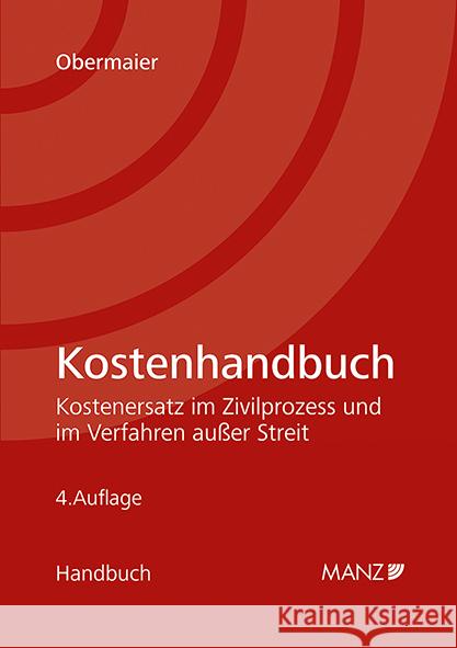 Kostenhandbuch Obermaier, Josef 9783214256005 Manz'sche Verlags- u. Universitätsbuchhandlun