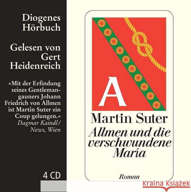 Allmen und die verschwundene Maria, 4 Audio-CDs : Ungekürzte Ausgabe Suter, Martin 9783257803457 Diogenes