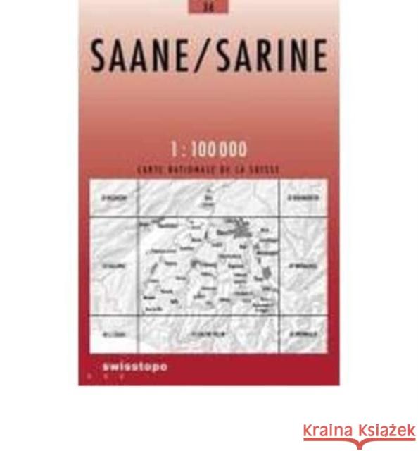 Saane / Sarine: 2020  9783302000367 Swisstopo, Switzerland