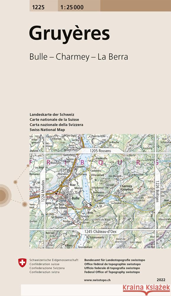 Gruyeres: 2022  9783302012254 Swisstopo, Switzerland