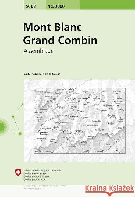 Mont Blanc / Grand Combin: 2019  9783302050034 Swisstopo, Switzerland