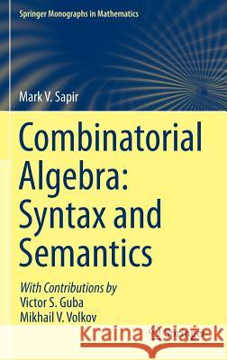 Combinatorial Algebra: Syntax and Semantics Mark V. Sapir Victor Guba Mikhail Volkov 9783319080307