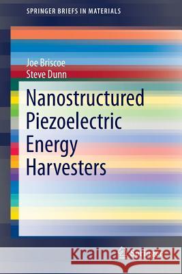 Nanostructured Piezoelectric Energy Harvesters Joe Briscoe Steve Dunn 9783319096315