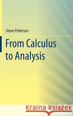 From Calculus to Analysis Steen Pedersen 9783319136400