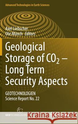 Geological Storage of Co2 - Long Term Security Aspects: Geotechnologien Science Report No. 22 Liebscher, Axel 9783319139296