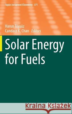 Solar Energy for Fuels Harun Replace Candace Chan Harun Tuysuz 9783319230986 Springer