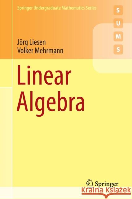 Linear Algebra Volker Mehrmann Jorg Liesen 9783319243443 Springer