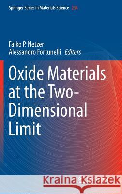 Oxide Materials at the Two-Dimensional Limit Falko Netzer Alessandro Fortunelli 9783319283302 Springer