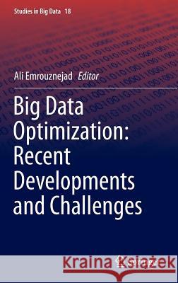 Big Data Optimization: Recent Developments and Challenges Ali Emrouznejad 9783319302638 Springer