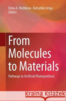 From Molecules to Materials: Pathways to Artificial Photosynthesis Rozhkova, Elena a. 9783319346403 Springer