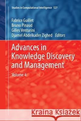 Advances in Knowledge Discovery and Management: Volume 4 Guillet, Fabrice 9783319347714