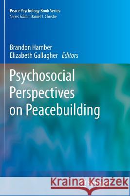 Psychosocial Perspectives on Peacebuilding Brandon Hamber Elizabeth Gallagher 9783319348872 Springer