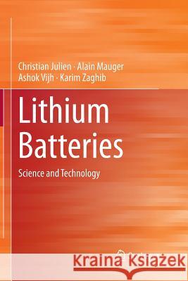 Lithium Batteries: Science and Technology Julien, Christian 9783319349299