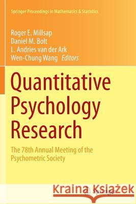 Quantitative Psychology Research: The 78th Annual Meeting of the Psychometric Society Millsap, Roger E. 9783319353777