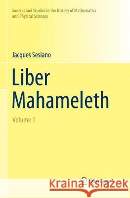 Liber Mahameleth Sesiano, Jacques 9783319355375 Springer