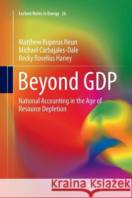 Beyond Gdp: National Accounting in the Age of Resource Depletion Heun, Matthew Kuperus 9783319355436 Springer