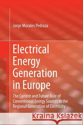 Electrical Energy Generation in Europe: The Current and Future Role of Conventional Energy Sources in the Regional Generation of Electricity Morales Pedraza, Jorge 9783319356167 Springer