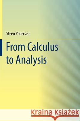 From Calculus to Analysis Steen Pedersen 9783319381367