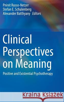 Clinical Perspectives on Meaning: Positive and Existential Psychotherapy Russo-Netzer, Pninit 9783319413952