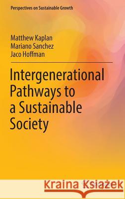 Intergenerational Pathways to a Sustainable Society Matthew Kaplan Mariano Sanchez Jacobus Hoffman 9783319470177