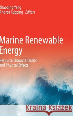 Marine Renewable Energy: Resource Characterization and Physical Effects Yang, Zhaoqing 9783319535340 Springer