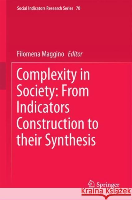 Complexity in Society: From Indicators Construction to Their Synthesis Maggino, Filomena 9783319605937