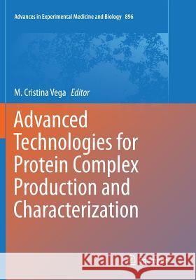 Advanced Technologies for Protein Complex Production and Characterization M. Cristina Vega 9783319800943