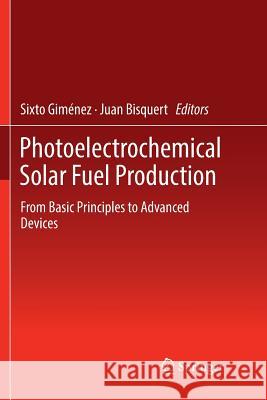 Photoelectrochemical Solar Fuel Production: From Basic Principles to Advanced Devices Giménez, Sixto 9783319806150 Springer